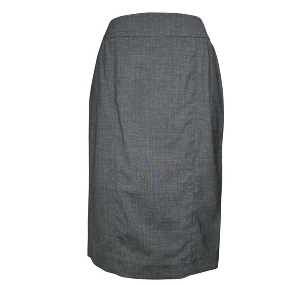 Pink‎ Tartan Womens Skirt Size 2 Gray Charcoal Pencil Below Knee Wool Career
